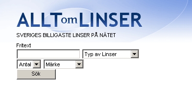 -Prisjämför kontaktlinser! Google Gadget Screenshot Tools